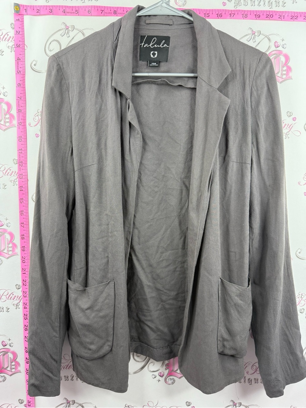 Talula aritzia blazer Taupe Open-Front Lightweight Blazer